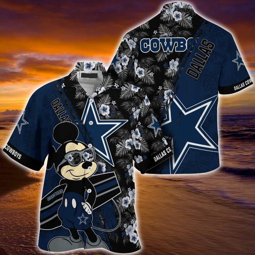 Mickey Mouse Hawaii Shirt Dallas Cowboys NFL Floral Pattern For Fans