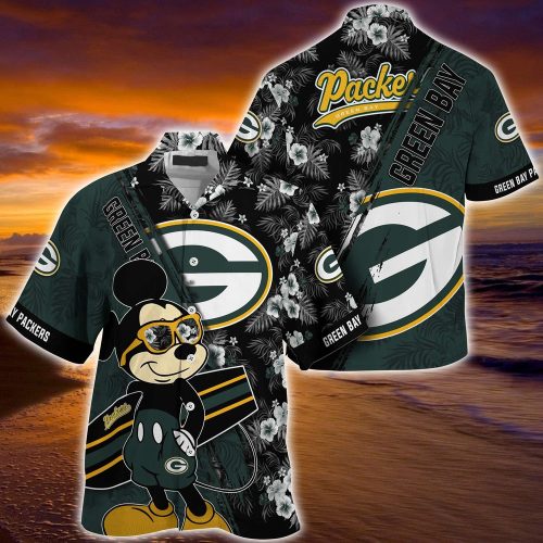 Mickey Mouse Hawaii Shirt Green Bay Packers NFL Floral Pattern For Fans