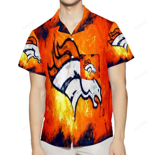 Denver Broncos Emblem v4 3D All Over Print Summer Beach Hawaiian Shirt With Pocket