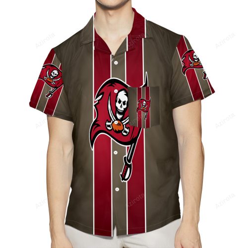 Tampa Bay Buccaneers Emblem v17 3D All Over Print Summer Beach Hawaiian Shirt With Pocket