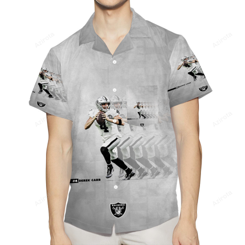 Las Vegas Raiders Derek Carr 4 v3 3D All Over Print Summer Beach Hawaiian Shirt With Pocket