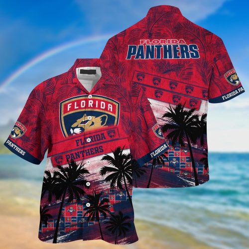 NHL Florida Panthers Palm Tree Pattern Unisex Sport Hawaii Shirt – Official Licensed Merchandise