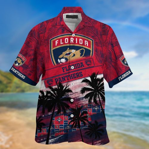 NHL Florida Panthers Palm Tree Pattern Unisex Sport Hawaii Shirt – Official Licensed Merchandise