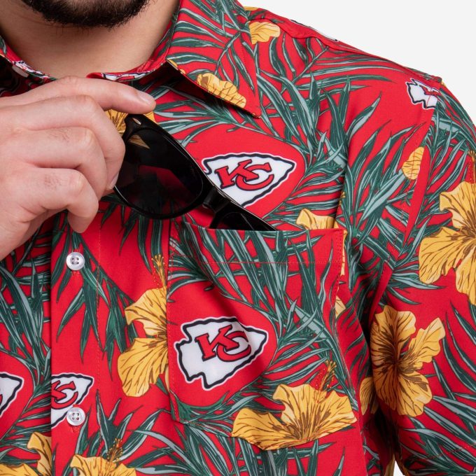 Kansas City Chiefs Hibiscus Button Up Shirt