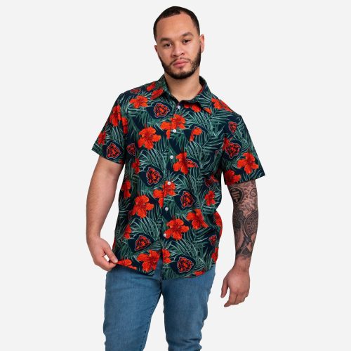 Chicago Bears Hibiscus Button Up Shirt