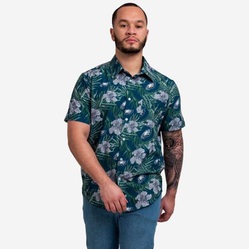Philadelphia Eagles Hibiscus Button Up Shirt