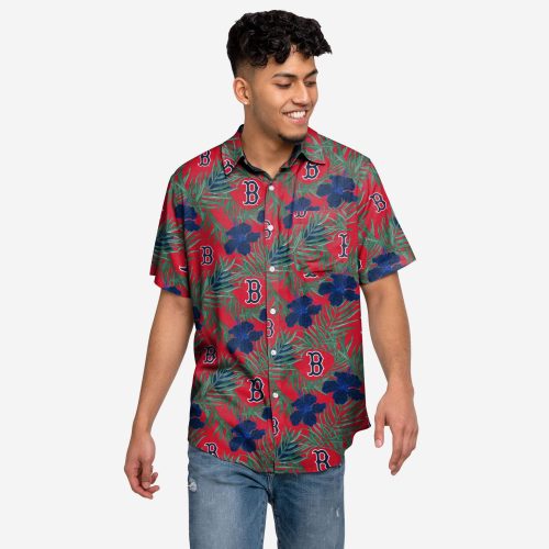 Boston Red Sox Hibiscus Button Up Shirt – Official MLB Merchandise for Fans