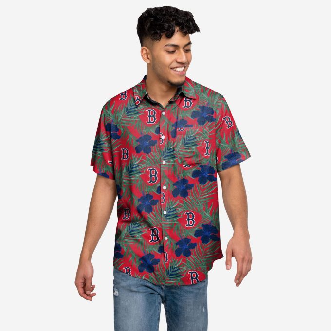 Boston Red Sox Hibiscus Button Up Shirt – Official MLB Merchandise for Fans