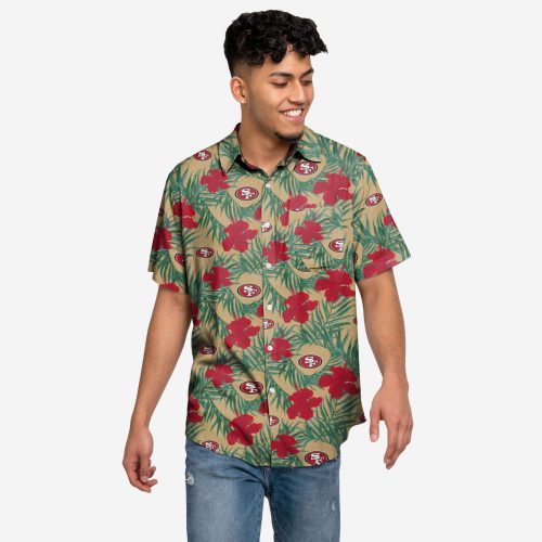 San Francisco 49ers Hibiscus Button Up Shirt