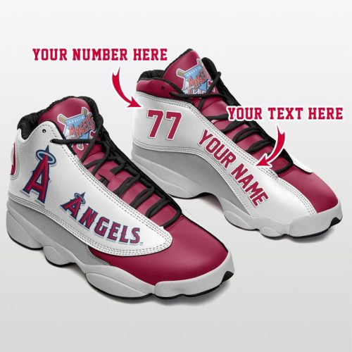 MLB Los Angeles Angels Custom Name Number Air Jordan 13 Shoes V4- Unisex Shoes Gift