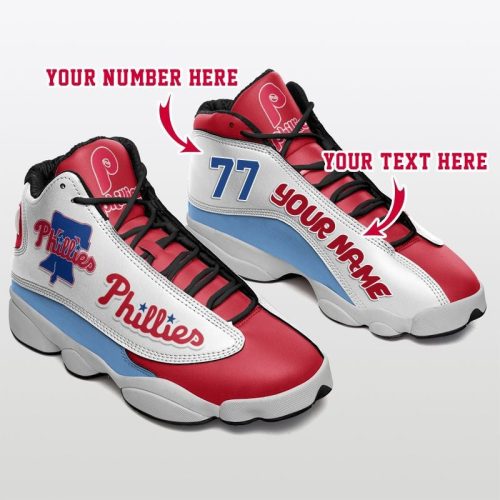 MLB Philadelphia Phillies Custom Name Number Air Jordan 13 Shoes V4- Unisex Shoes Gift
