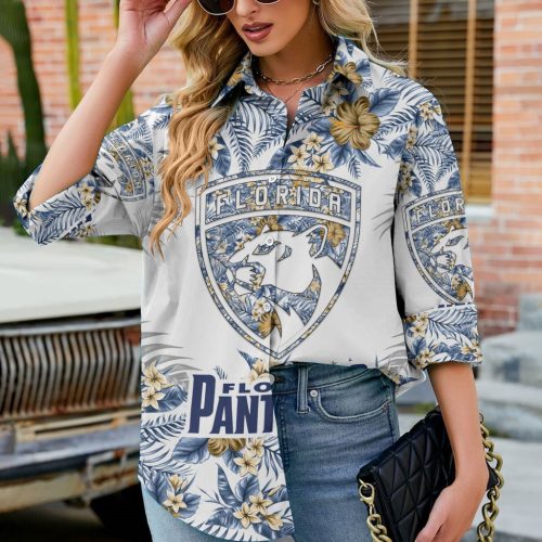 Florida Panthers Hawaiian Woman Casual Shirt – NHL Design for Summer Style