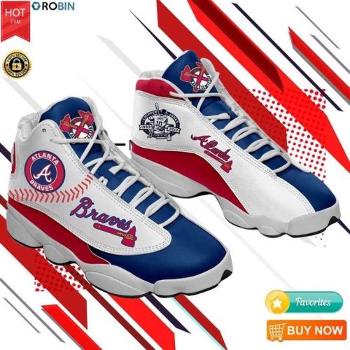 Atlanta Braves Sneakers Baseball Team Sneakers Jordan 13 Shoes For Men Women- Unisex Shoes Gift
