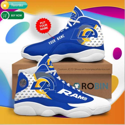 Personalized Name Los Angeles Rams Jordan 13 Sneakers For Men Women