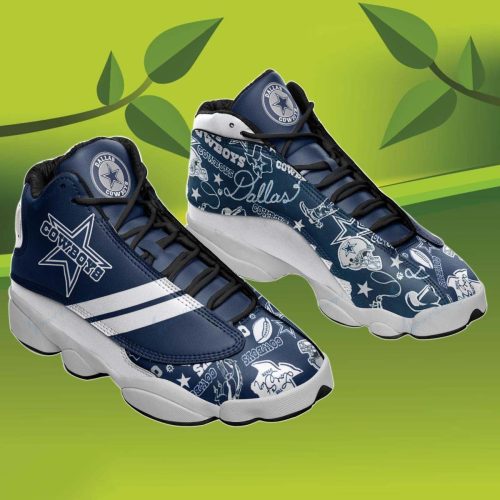 Personalized Cowboys Jordan Shoes For Family, Custom Name Dallas Cowboys Jordan 13 Best Gift, NFL Dallas Cowboys Sneakers