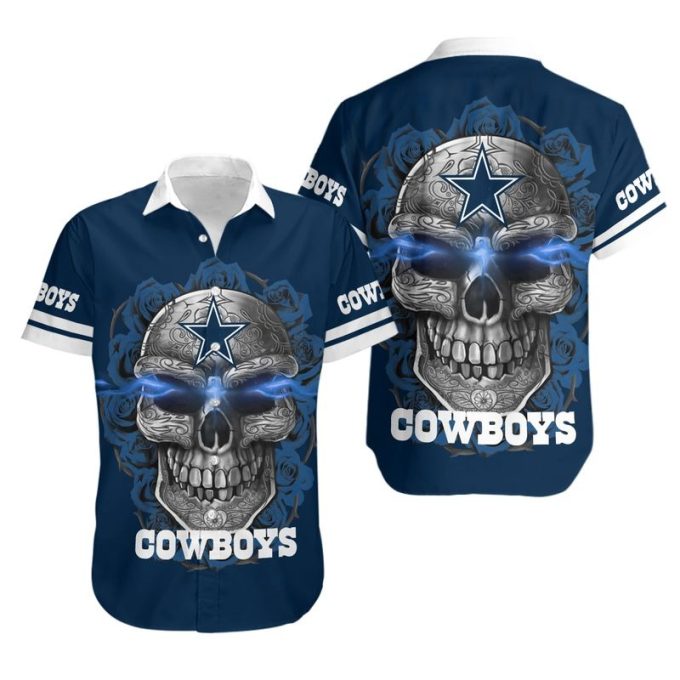 Dallas Cowboys Hawaiian Shirt NTropical Flower Short Sleeve Slim Fit Body