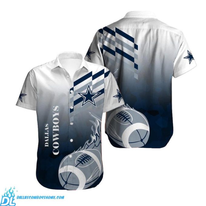 Dallas Cowboys Hawaiian Shirt Tropical Flower Short Sleeve