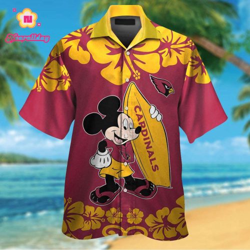 Arizona Cardinals & Mickey Mouse Hawaiian Shirt