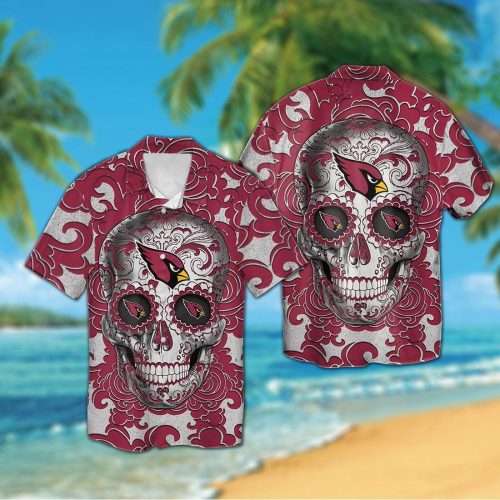 Arizona Cardinals Sugar Skull Hawaiian Shirt