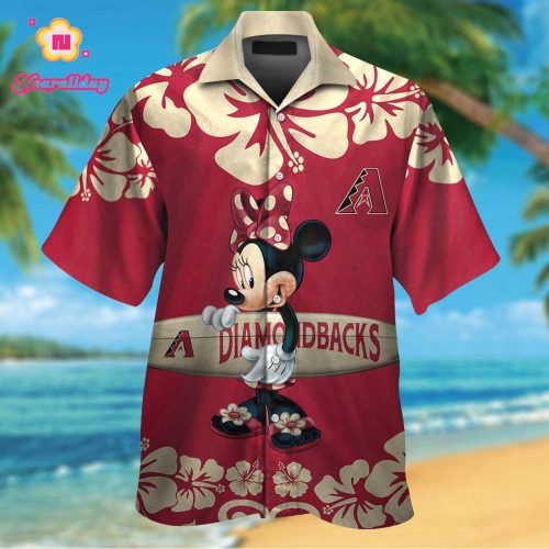 Arizona Diamondbacks & Minnie Mouse Hawaiian Shirt - Trendy Baseball Disney Collaboration