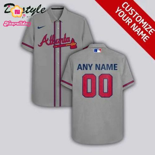 Custom Atlanta Braves Grey Hawaiian Shirt – Personalized MLB Fan Gear