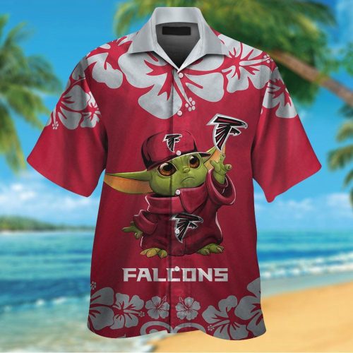 Atlanta Falcons & Baby Yoda Hawaiian Shirt Gift for Men Women #2