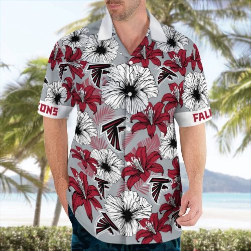 Atlanta Falcons Flower Tropical Floral Aloha Hawaiian Shirt