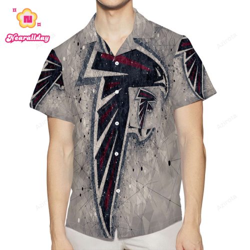 Atlanta Falcons Geometric 3D All Over Print Summer Beach Hawaiian Shirt With Pocket