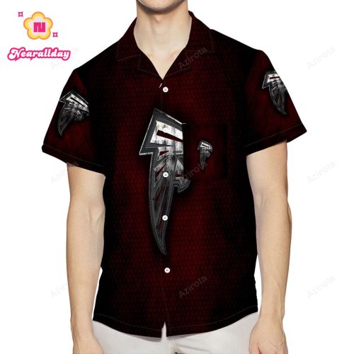 Atlanta Falcons Metal3 3D All Over Print Summer Beach Hawaiian Shirt With Pocket