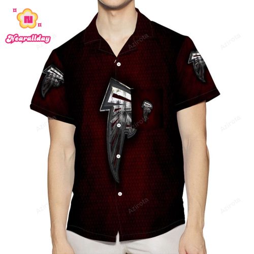 Atlanta Falcons Metal3 3D All Over Print Summer Beach Hawaiian Shirt With Pocket