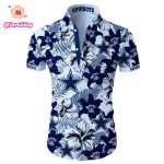 Beach Shirt Dallas Cowboys Hawaiian Shirt Tropical Flower Slim Fit Body