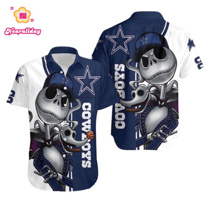 Beach Shirt Dallas Cowboys Jack Skellington And Zero Hawaiian Shirt