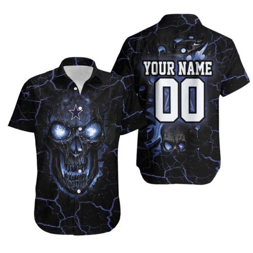 Beach Shirt Dallas Cowboys Skull 3D Personalized Hawaiian Shirt
