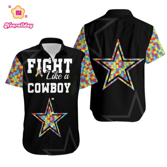 Beach Shirt Fight Like A Dallas Cowboys Autism Support Hawaiian Shirt
