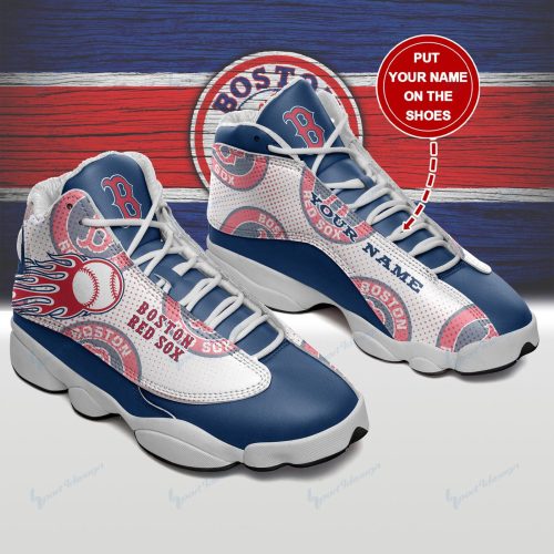 Boston Red Sox Custom Name Air Jordan 13 Sneakers BG125- Unisex Shoes Gift