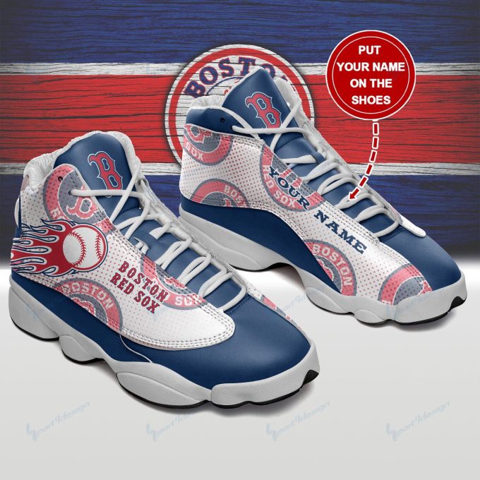 Boston Red Sox Custom Name Air Jordan 13 Sneakers BG125- Unisex Shoes Gift