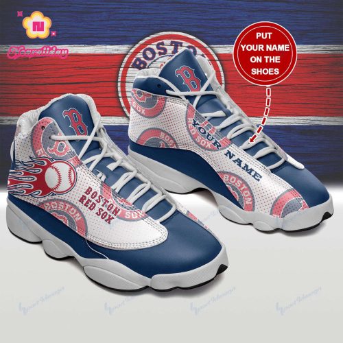 Boston Red Sox Custom Name Air Jordan 13 Sneakers BG125- Unisex Shoes Gift