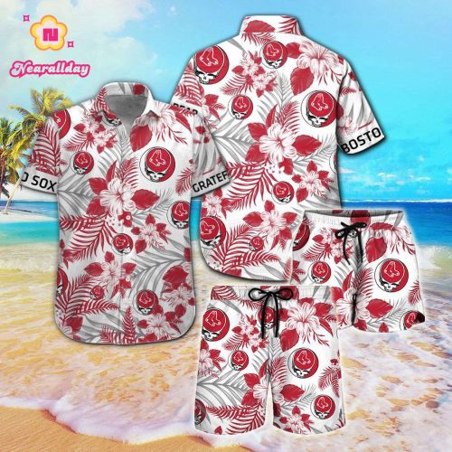 Boston Red Sox & Grateful Dead Hawaiian Shirt - Official MLB Merchandise