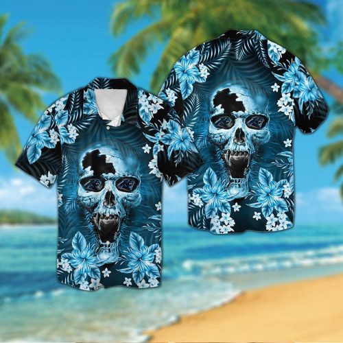 Carolina Panthers Skull Hawaiian Shirt