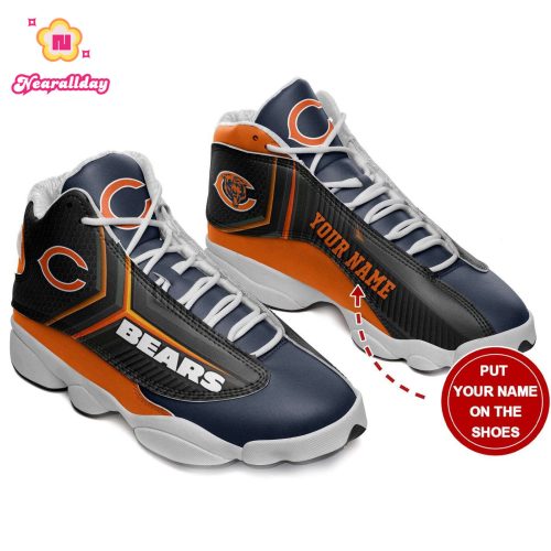 Chicago Bears Custom Name Air Jordan 13 Sneakers 1098