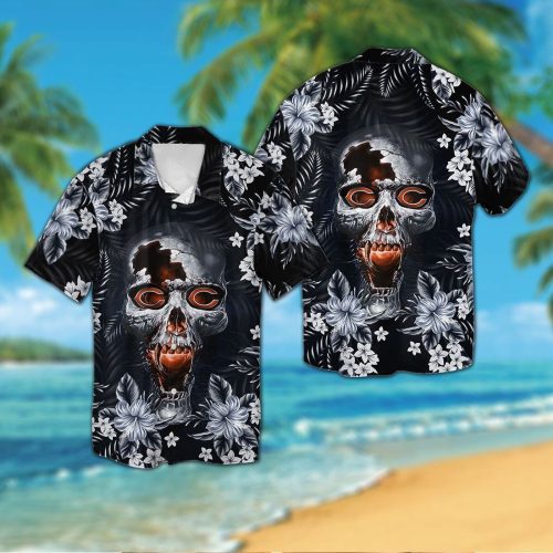 Chicago Bears Skull Hawaiian Shirt