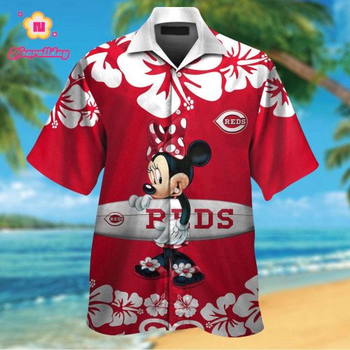 Cincinnati Reds & Minnie Mouse Hawaiian Shirt - Fun and Stylish Baseball Apparel