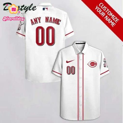 Custom Cincinnati Reds White Hawaiian Shirt – Personalized MLB Fan Apparel