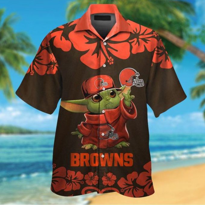 Cleveland Browns & Baby Yoda Hawaiian Shirt Gift for Men Women #2