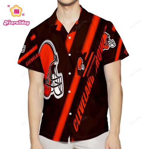 Cleveland Browns Logo 3D All Over Print Summer Beach Hawaiian Shirt With Pocket