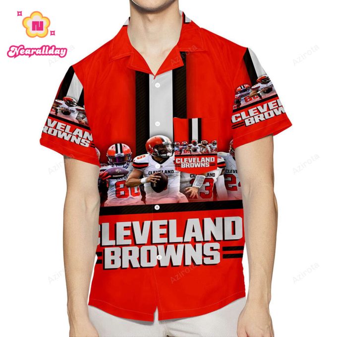 Cleveland Browns Players3 3D All Over Print Summer Beach Hawaiian Shirt With Pocket