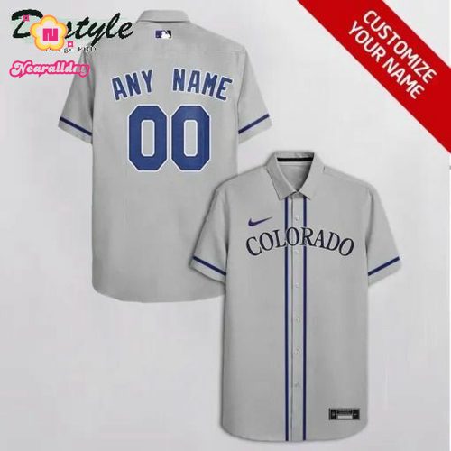 Custom Colorado Rockies Grey Hawaiian Shirt - Personalized MLB Fan Gear