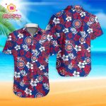 Chicago Cubs Hawaiian Shirt with Floral Leaves – Official MLB Merchandise