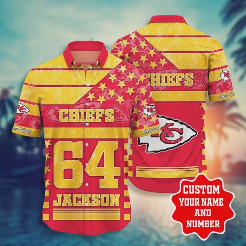 Custom Kansas City Chiefs Logo Star Hawaiian Shirt