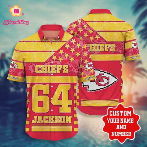 Custom Kansas City Chiefs Logo Star Hawaiian Shirt